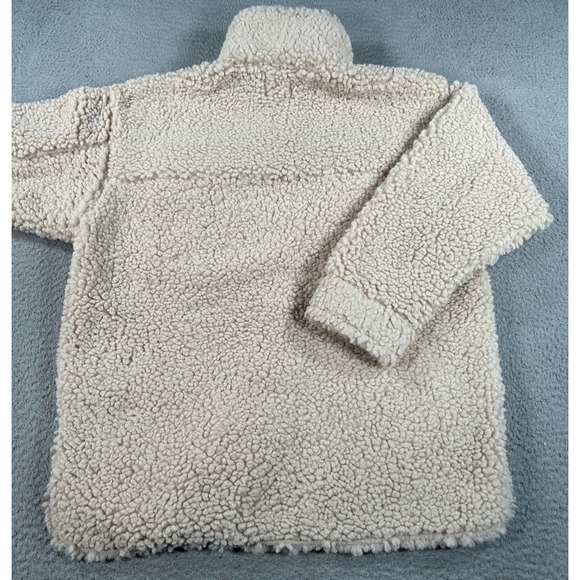 H&M Shirt Jacket Women's Small Beige Teddy Shacket Shearling Cozy Oversized - Picture 2 of 9